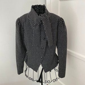 UNGARO TER Vintage Black and White Wool Jacket Size 38/4